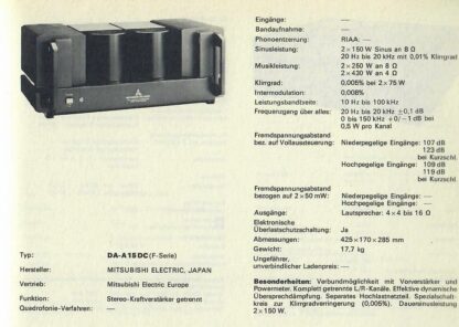 Ampli de Puissance Mitsubishi DA 15 DC – Image 6