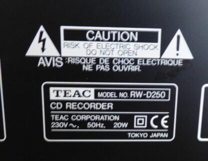 Lecteur enregistreur CD TEAC RW D 250 – Image 4